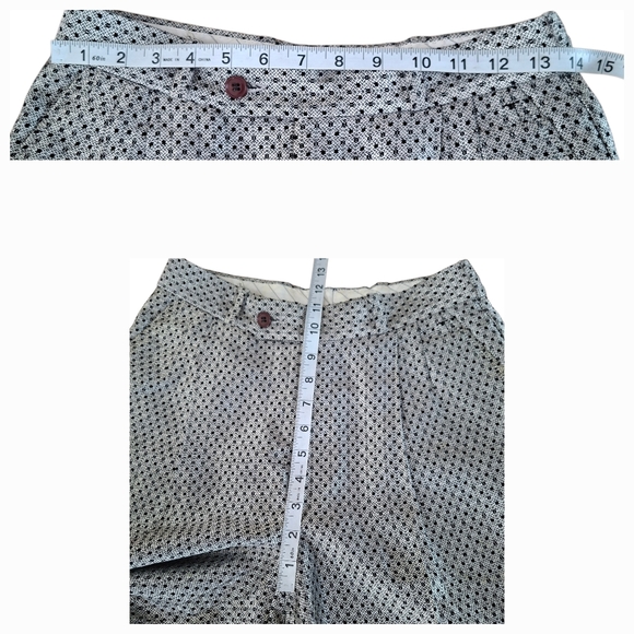 Vintage Scenario Women's Wool metallic Silver and black geometric pattern pants - Picture 15 of 16